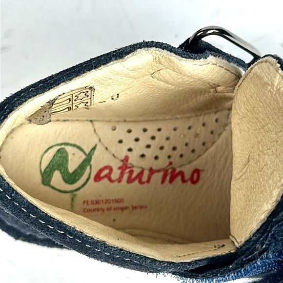 NATURINO Baby BOY'S Navy Blue Suede Thick Single Hook and Loop Chukka Boots 4,5 - Picture 12 of 14